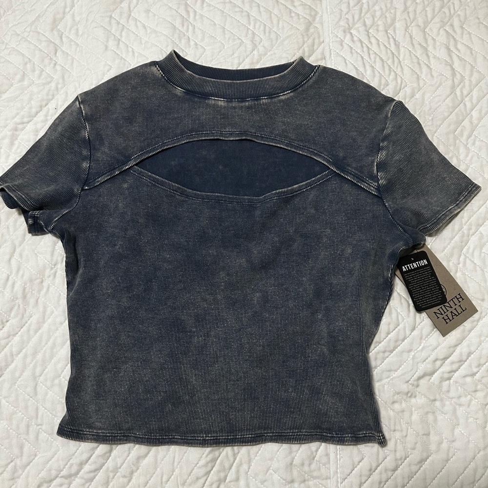 Girls fitted crop, with cutout, Zumiez, blue, large girls